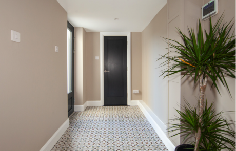Entrance hall, patterned tiles